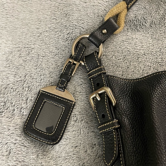 Authentic PRADA Vitello Daino Black Rope Knot Hobo - Picture 7 of 14